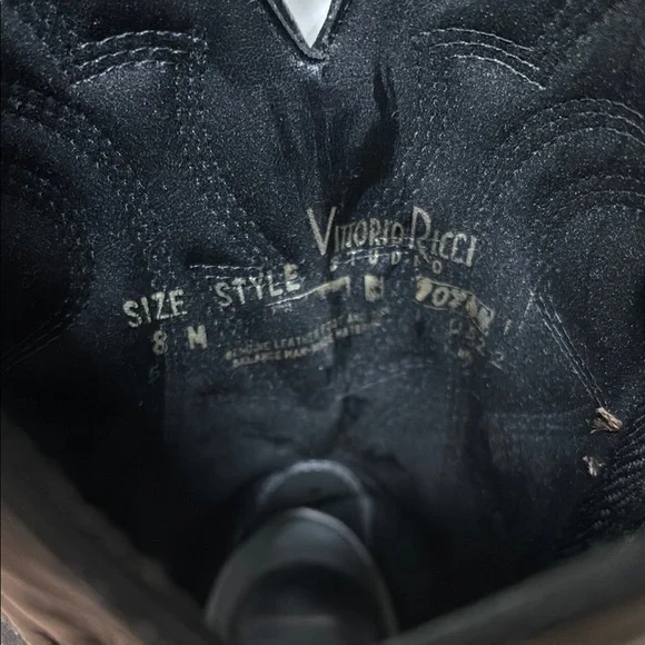 Vittorio Ricci Studio Black Leather Cowboy Boots. Size 8M. - Picture 4 of 12